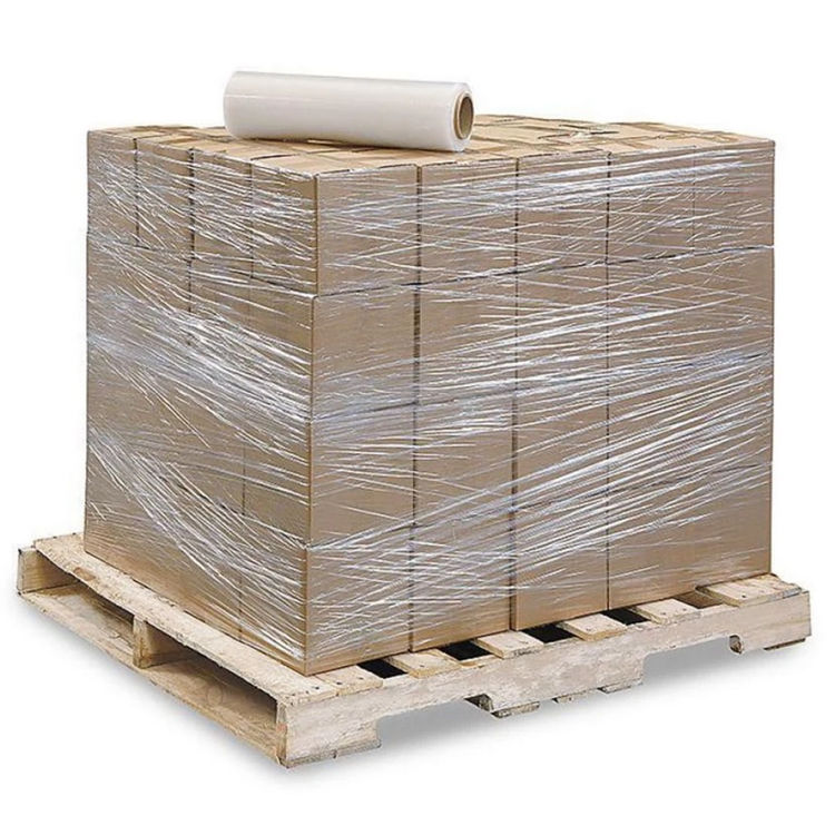 Voorgerekte handrollen rekwikkelfolie 420 mm. x 600 meter 6 micron