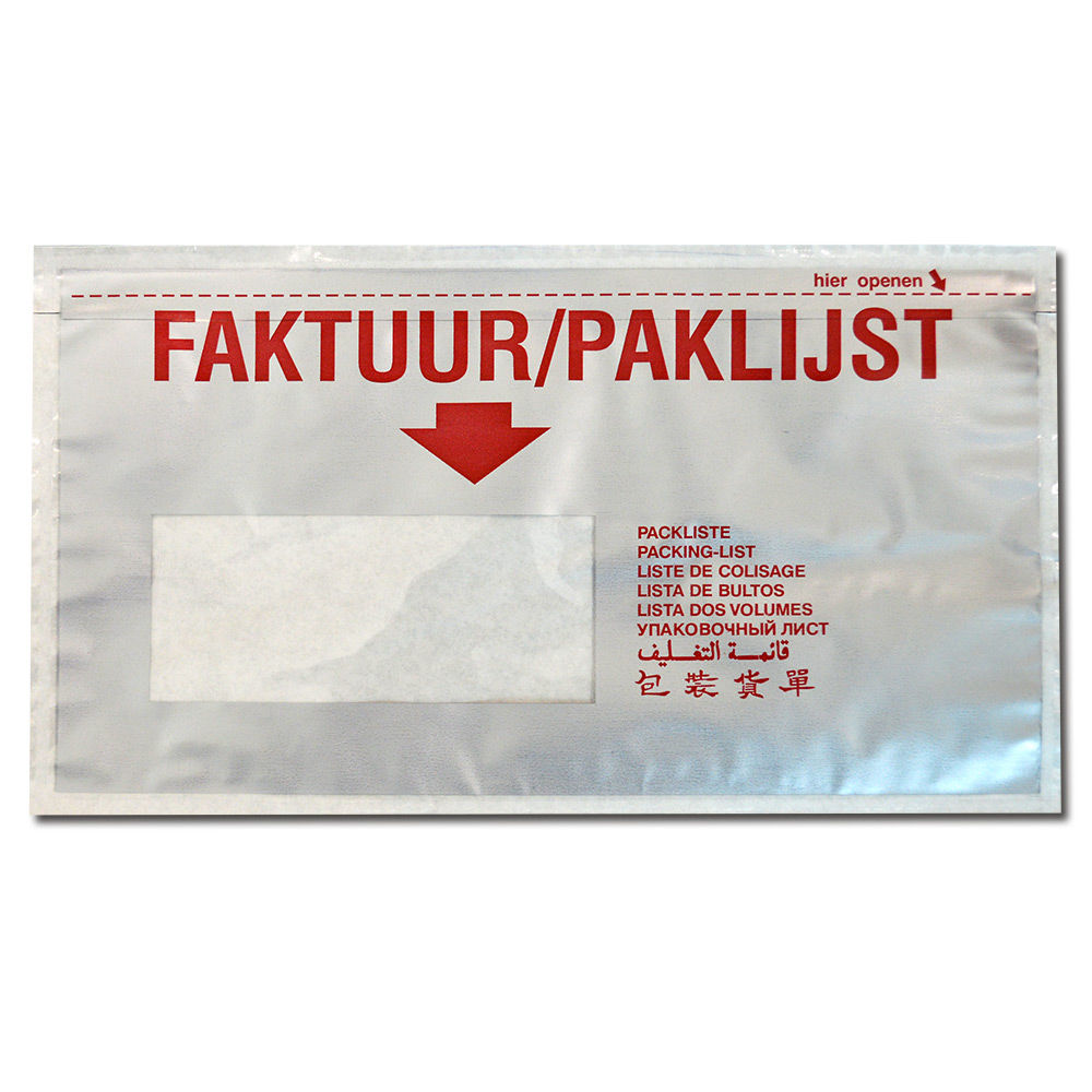 Paklijst enveloppen 165 x 125 mm - A6 - blanko
