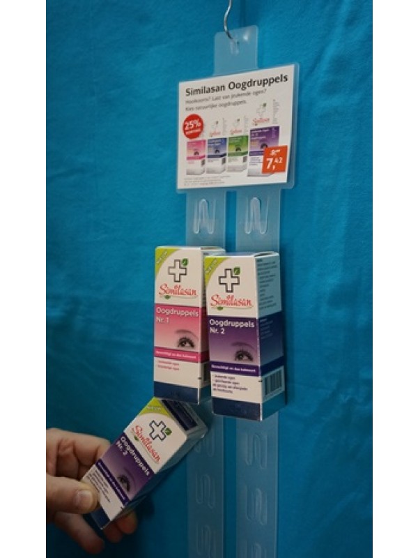 Twin-Clipstrip - 630mm lengte - 2x12 Clips met kopkaart 100 x 85mm