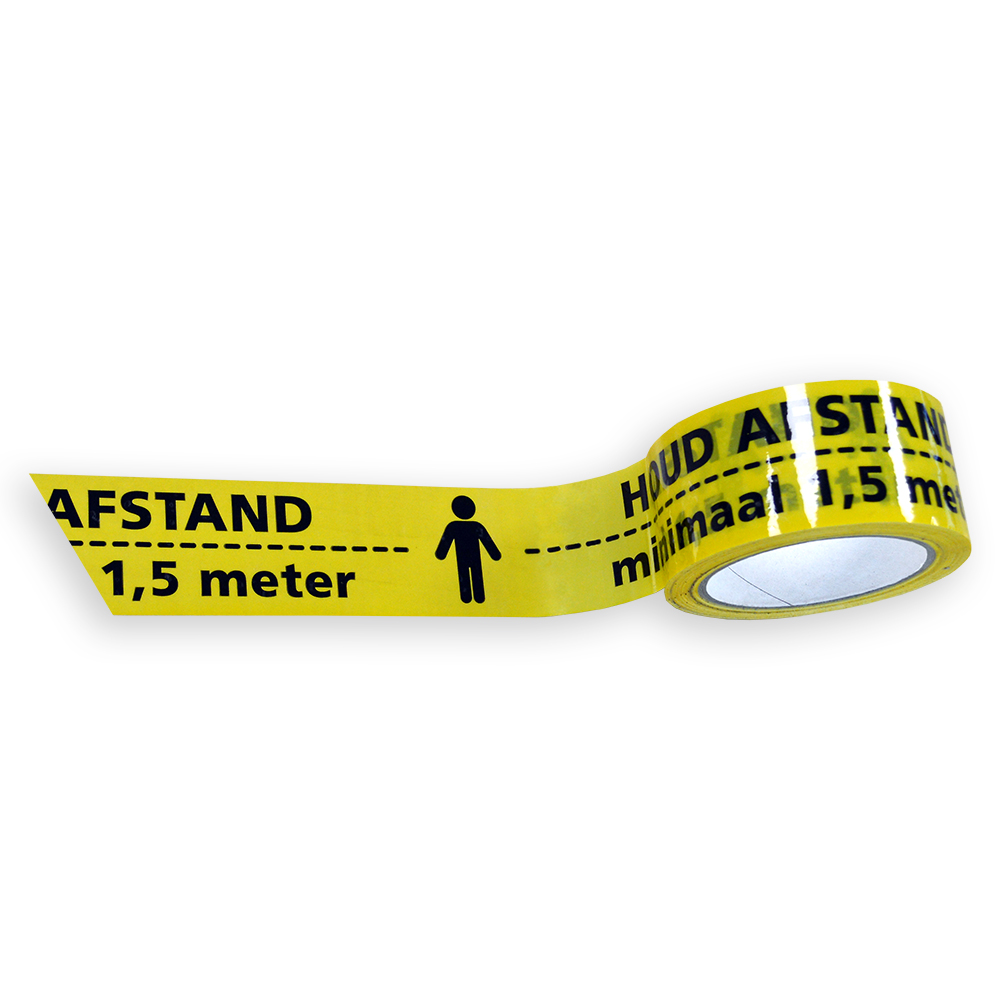 PVC Tape - Afstand houden - Geel/Zwart - slijtvast