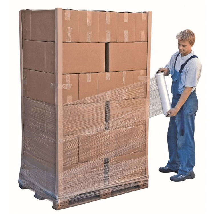 Voorgerekte handrollen rekwikkelfolie 420 mm. x 600 meter 6 micron