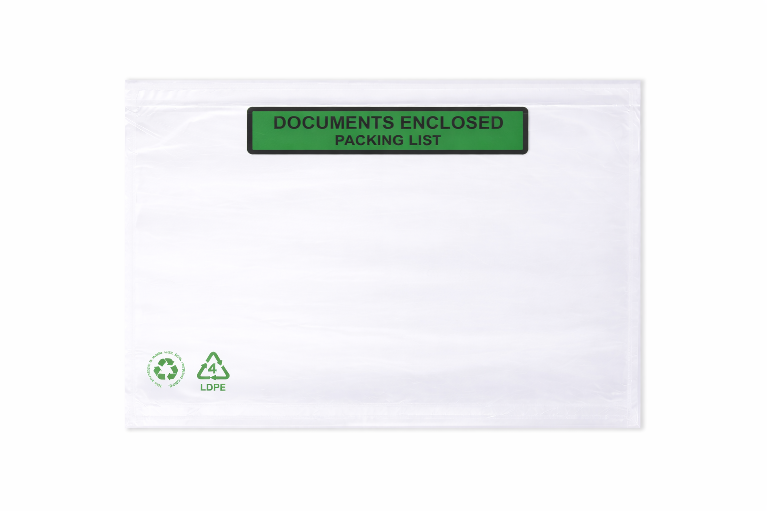 Paklijst enveloppen C4 60% recycled PE Document enclosed - Packinglist