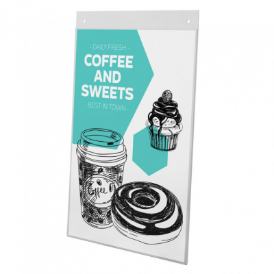 Acryl U-houder A3 Verticaal met 2 Gaten - Transparant Houder